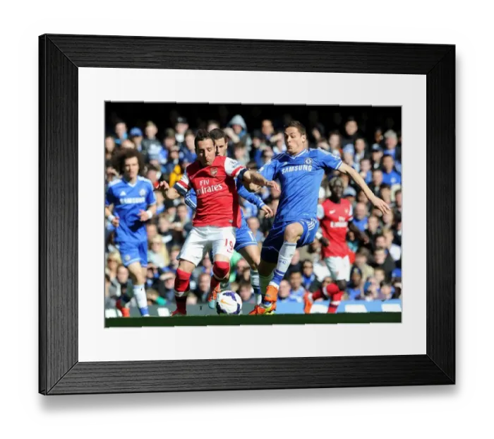 Framed Print : Clash of Midfield Maestros: Santi Cazorla vs. Nemanja Matic - Chelsea vs. Arsenal, Premier League 2013-14 Framed Print : Clash of Midfield Maestros: Santi Cazorla vs. Nemanja Matic - Chelsea vs. Arsenal, Premier League 2013-14