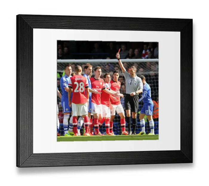 Framed Print : Red Card Woe: Gibbs Dismissal Derails Arsenal in Chelsea Clash