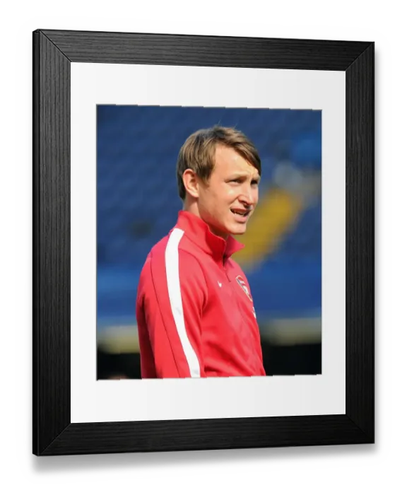 Framed Print : Arsenal's Kim Kallstrom Prepares for Chelsea Showdown - Premier League 2013-14
