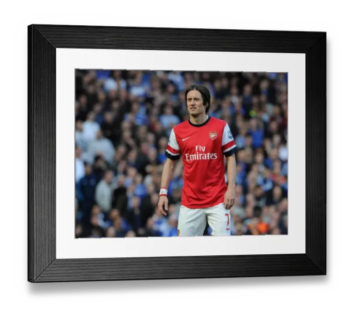 Framed Print : Tomas Rosicky in Action: A Football Battle at Stamford Bridge - Chelsea vs. Arsenal, Premier League 2013-14