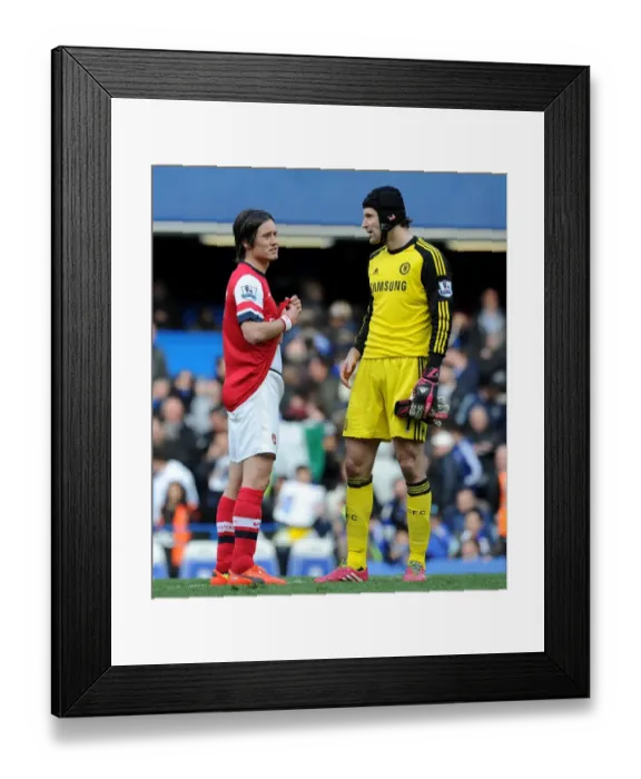 Framed Print : United Moment: Rosicky and Cech's Chat Amidst the Chelsea-Arsenal Rivalry (2013-14)