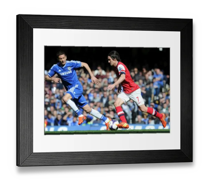 Framed Print : Clash of Midfield Titans: Rosicky vs. Matic - Premier League Showdown (2013-14)