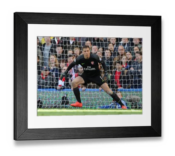 Framed Print : Wojciech Szczesny (Arsenal). Chelsea 6: 0 Arsenal. Barclays Premier League. Stamford Bridge, 22  /  3  /  14