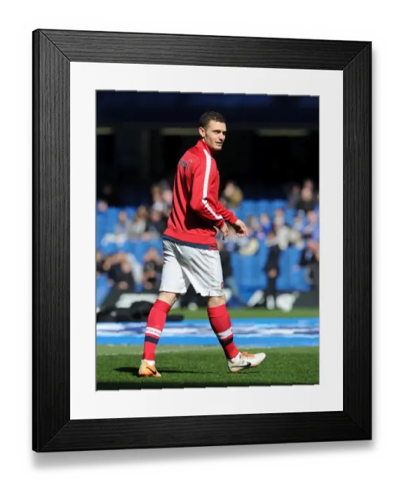 Framed Print : Thomas Vermaelen (Arsenal). Chelsea 6: 0 Arsenal. Barclays Premier League. Stamford Bridge, 22  /  3  /  14