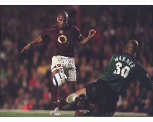 Thierry Henry Scores Arsenal's Third Goal Against Fulham: Arsenal 4-1 FA Premier League, Highbury, London, 2005