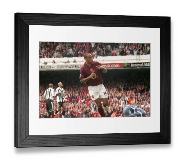 Framed Print : Thierry Henry's Epic Penalty: Arsenal's Unforgettable 2-0 Victory Over Newcastle United, FA Premier League, 2005 Framed Print : Thierry Henry's Epic Penalty: Arsenal's Unforgettable 2-0 Victory Over Newcastle United, FA Premier League, 2005