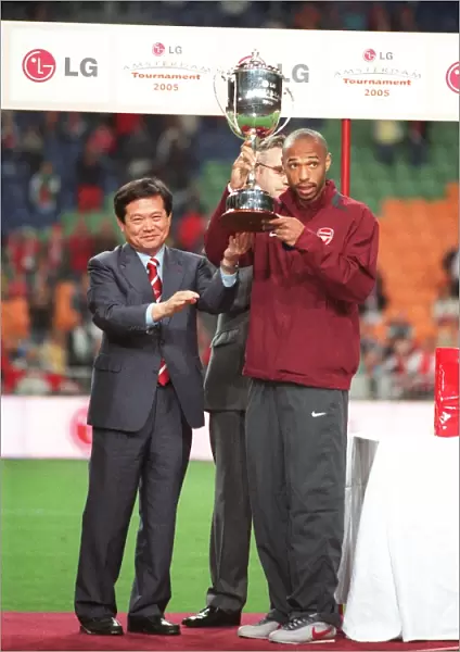 Thierry Henry Celebrates Arsenal's Amsterdam Tournament Victory over Porto