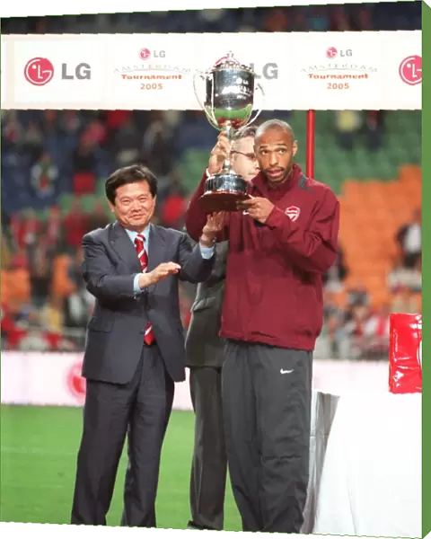 Thierry Henry Celebrates Arsenal's Amsterdam Tournament Victory over Porto