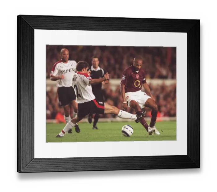 Framed Print : Thierry Henry (Arsenal) Moritz Volz (Fulham). Arsenal 4: 1 Fulham