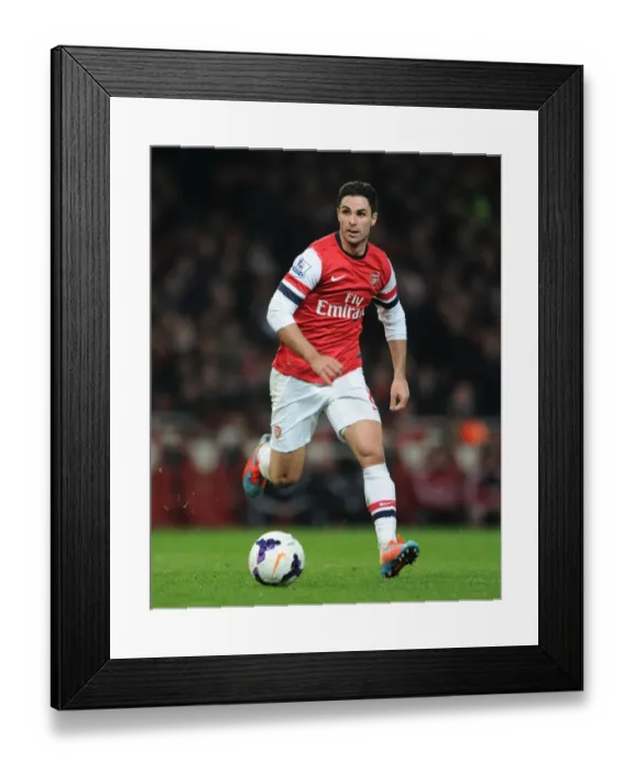 Framed Print : Mikel Arteta Leads Arsenal Against Swansea City, Premier League 2013-14