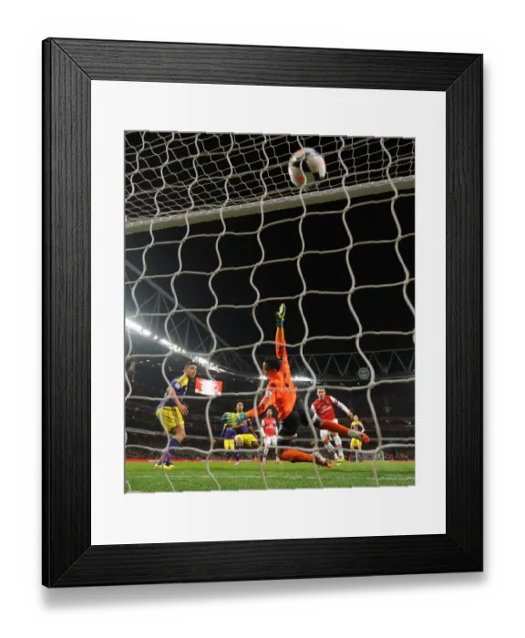 Framed Print : Lukas Podolski Scores First Goal Past Michel Vorm: Arsenal vs Swansea City, Premier League 2013-14 Framed Print : Lukas Podolski Scores First Goal Past Michel Vorm: Arsenal vs Swansea City, Premier League 2013-14