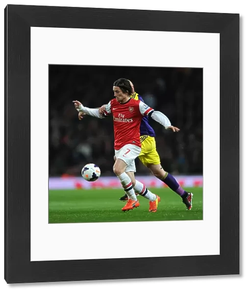 Tomas Rosicky (Arsenal) Jonjo Shelvey (Swansea). Arsenal 2: 2 Swansea City. Barclays Premier League