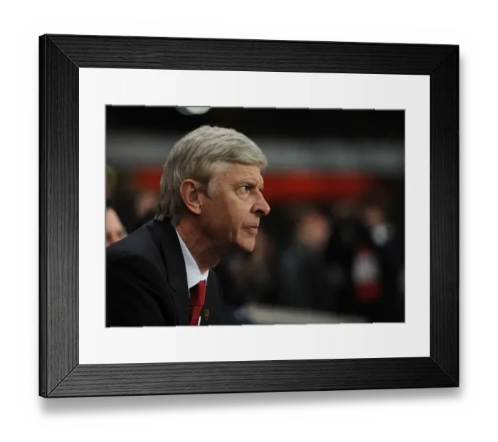 Framed Print : Arsene Wenger: Arsenal Manager before Arsenal vs Swansea City, Premier League 2013-14