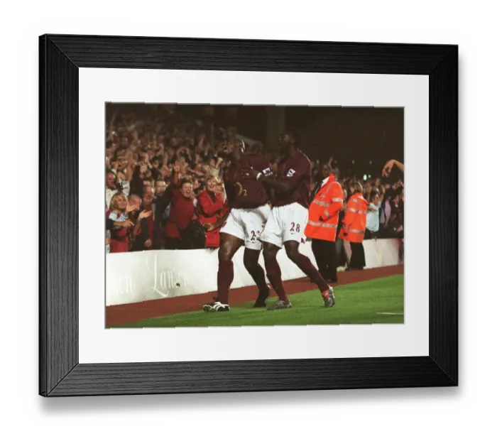 Framed Print : Arsenal's Unstoppable Duo: Campbell and Toure Celebrate First Goal vs. Everton (2-0), FA Premier League, Highbury, 2005