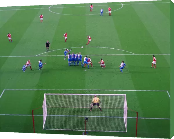 Thierry Henry (Arsenal) free kick. Arsenal 3: 0 Blackburn Rovers