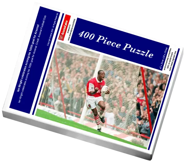 Ian Wright celebrates scoring his 100th goal for Arsenal