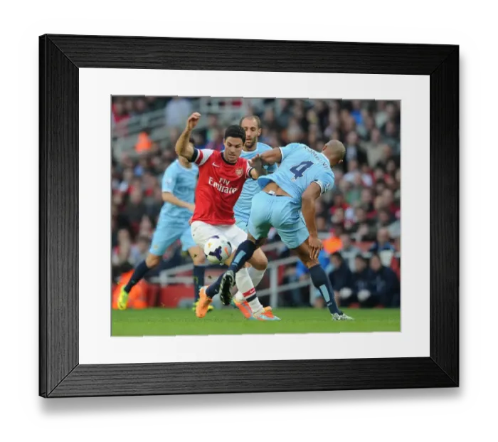 Framed Print : Clash of Titans: Arteta vs. Kompany - Arsenal vs. Manchester City, Premier League, 2014 Framed Print : Clash of Titans: Arteta vs. Kompany - Arsenal vs. Manchester City, Premier League, 2014