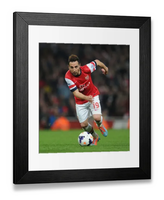 Framed Print : Santi Cazorla: Arsenal's Midfield Maestro in Action Against Manchester City, Premier League 2013-2014