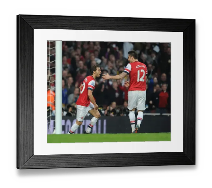 Framed Print : Arsenal's Unstoppable Partnership: Flamini and Giroud's Goal Celebration vs Manchester City Framed Print : Arsenal's Unstoppable Partnership: Flamini and Giroud's Goal Celebration vs Manchester City