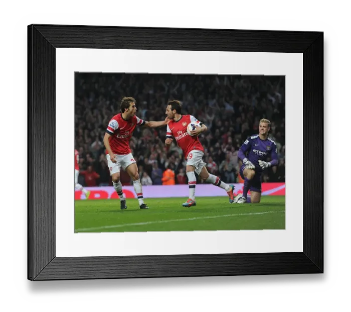 Framed Print : Flamini and Cazorla's Goal Celebration: Arsenal vs Manchester City, 2013 / 14 Framed Print : Flamini and Cazorla's Goal Celebration: Arsenal vs Manchester City, 2013 / 14