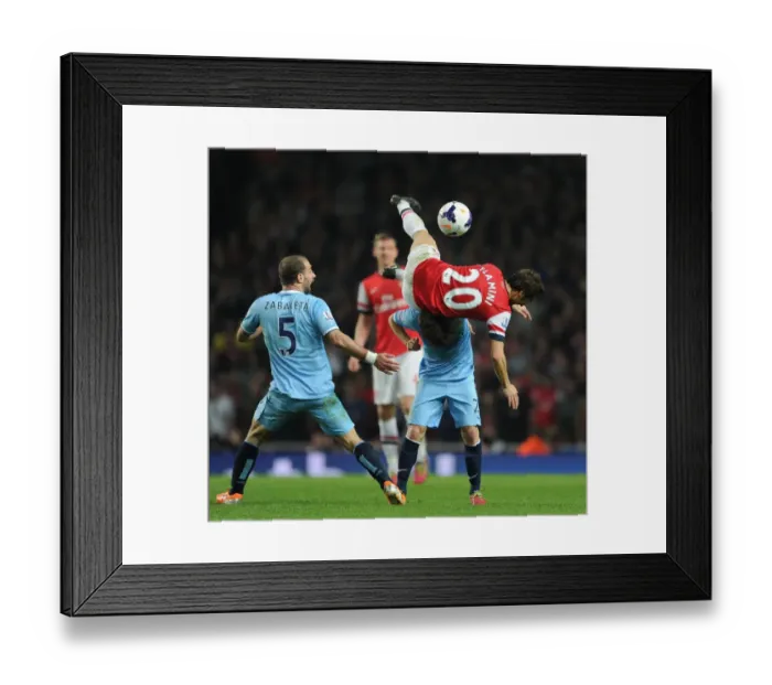 Framed Print : Flamini vs. Silva: A Battle of Midfield Masters at Arsenal vs. Manchester City (2013 / 14) Framed Print : Flamini vs. Silva: A Battle of Midfield Masters at Arsenal vs. Manchester City (2013 / 14)