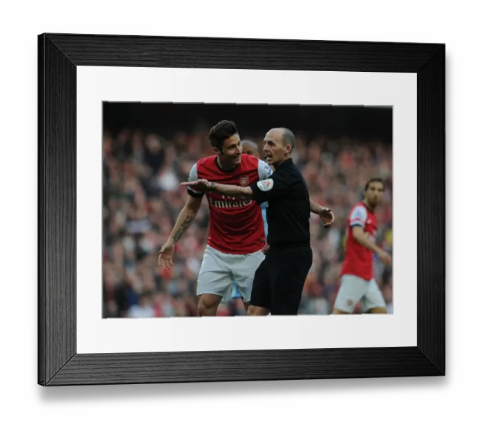 Framed Print : Giroud vs. Dean: Controversial Referee Decision at Arsenal vs. Manchester City, 2013 / 14 Premier League Framed Print : Giroud vs. Dean: Controversial Referee Decision at Arsenal vs. Manchester City, 2013 / 14 Premier League