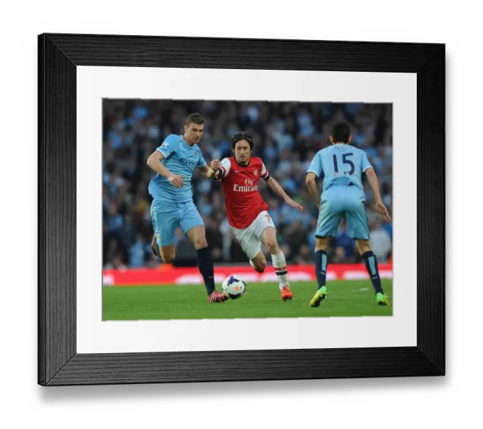 Framed Print : Rosicky's Magic: Outsmarting Dzeko and Navas in the Thrilling 2013 / 14 Arsenal vs. Manchester City Showdown Framed Print : Rosicky's Magic: Outsmarting Dzeko and Navas in the Thrilling 2013 / 14 Arsenal vs. Manchester City Showdown