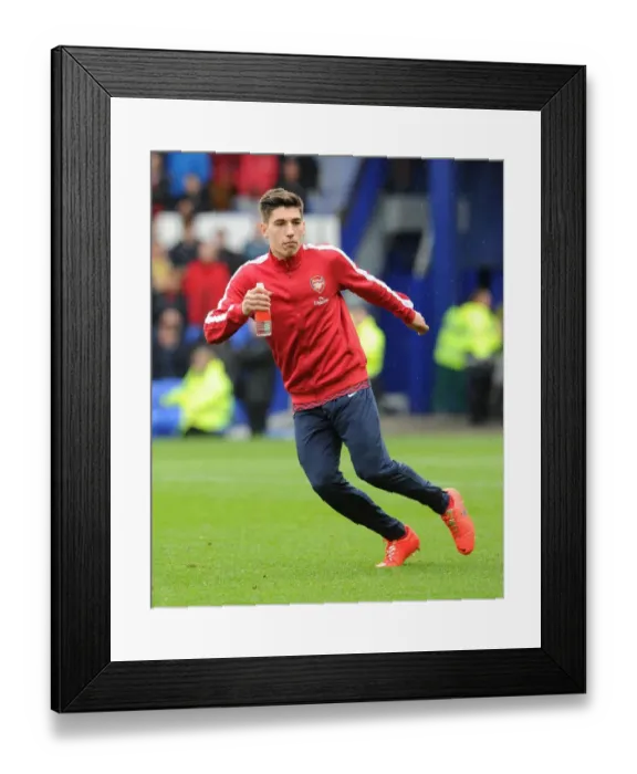 Framed Print : Hector Bellerin: Arsenal Star's Determined Look Ahead of Everton Clash (2013 / 14)