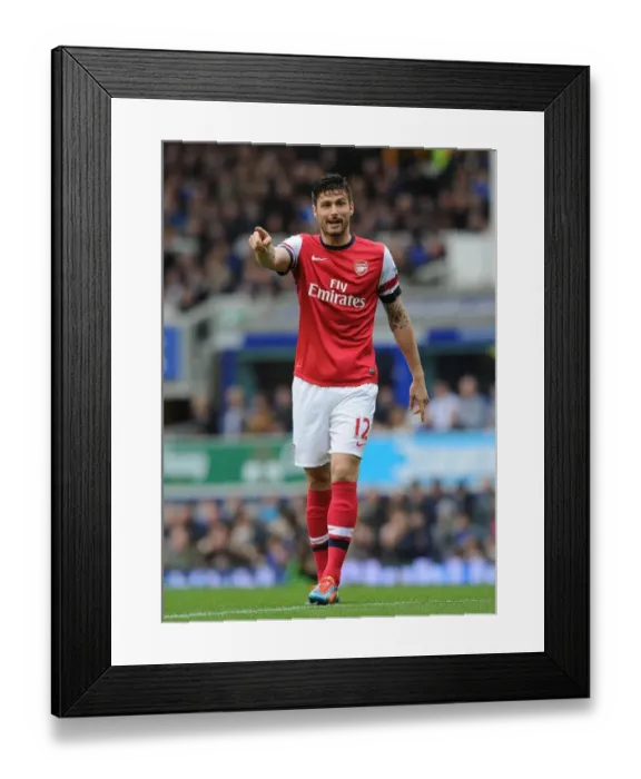 Framed Print : Olivier Giroud in Action: Everton vs Arsenal, Premier League 2013 / 14