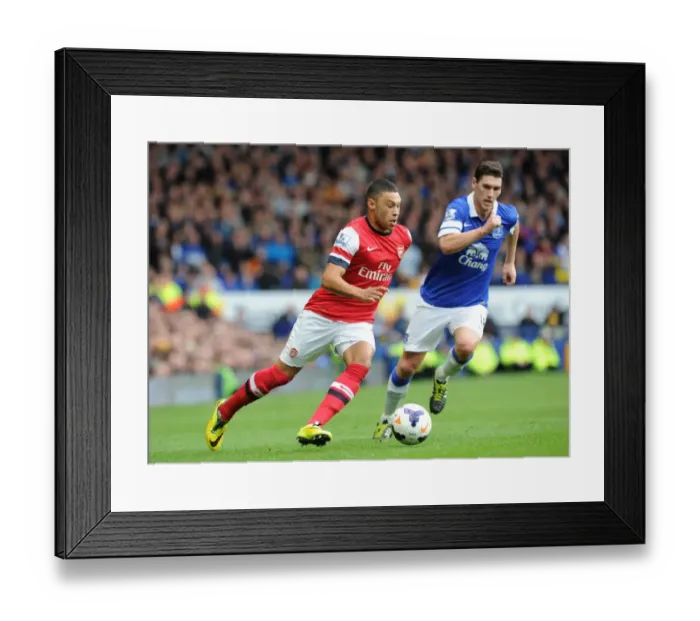 Framed Print : Clash at Goodison Park: Oxlade-Chamberlain vs. Barry - A Football Rivalry