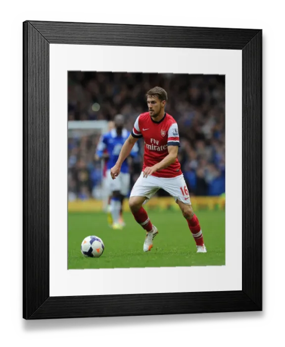 Framed Print : Aaron Ramsey in Action: Everton vs. Arsenal, Premier League 2013 / 14