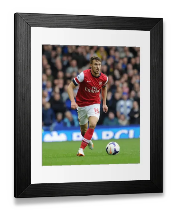 Framed Print : Aaron Ramsey in Action: Everton vs Arsenal, Premier League 2013 / 14