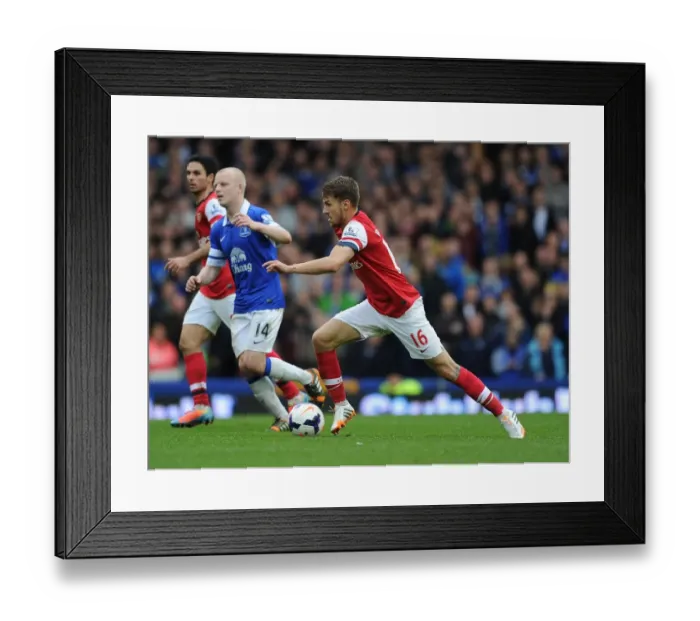 Framed Print : Aaron Ramsey in Action: Everton vs Arsenal, Premier League 2013 / 14