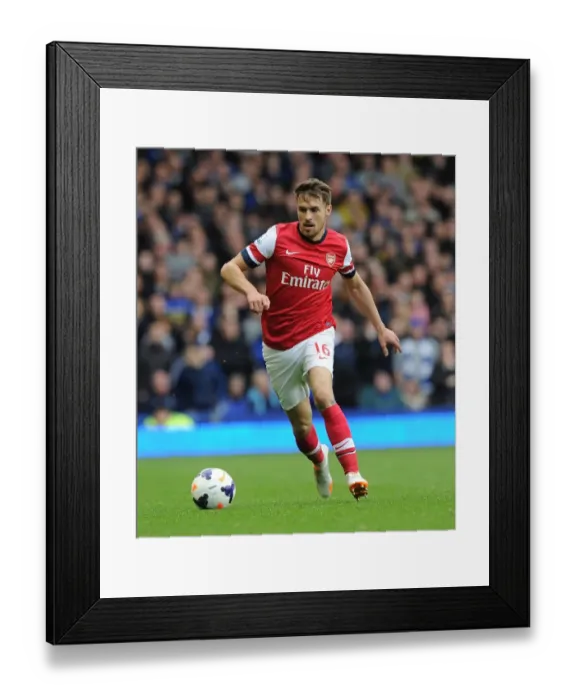 Framed Print : Aaron Ramsey in Action: Everton vs. Arsenal, Premier League 2013 / 14