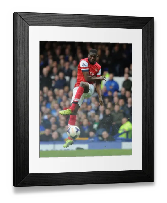 Framed Print : Yaya Sanogo in Action: Everton vs Arsenal, Premier League 2013 / 14