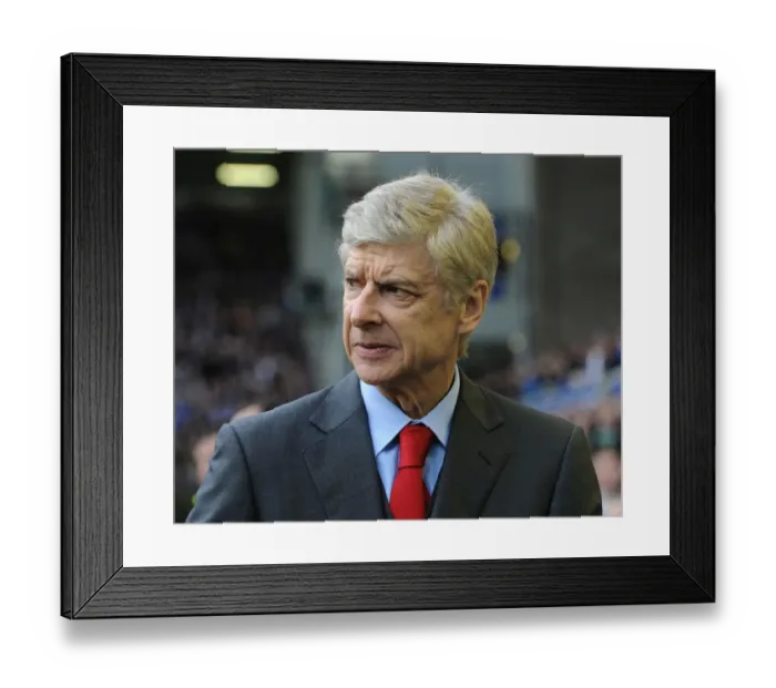 Framed Print : Arsene Wenger at Goodison Park: Everton vs. Arsenal, Premier League 2013 / 14