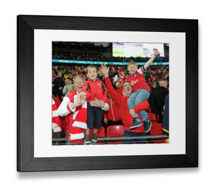 Framed Print : Arsenal FA Cup Semi-Final Victory: Jubilant Fans Celebrate at Wembley Stadium Framed Print : Arsenal FA Cup Semi-Final Victory: Jubilant Fans Celebrate at Wembley Stadium