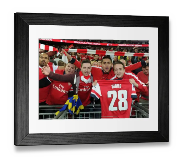 Framed Print : Arsenal FA Cup Triumph: Fans Celebrate with Kieran Gibbs Shirt Framed Print : Arsenal FA Cup Triumph: Fans Celebrate with Kieran Gibbs Shirt