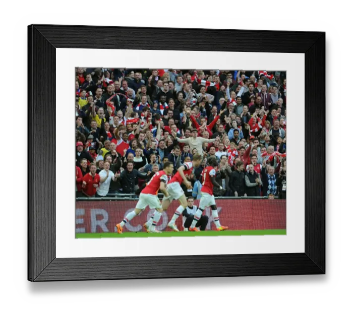 Framed Print : Arsenal Fans Go Wild: Per Mertesacker's FA Cup Semi-Final Thunderbolt Framed Print : Arsenal Fans Go Wild: Per Mertesacker's FA Cup Semi-Final Thunderbolt