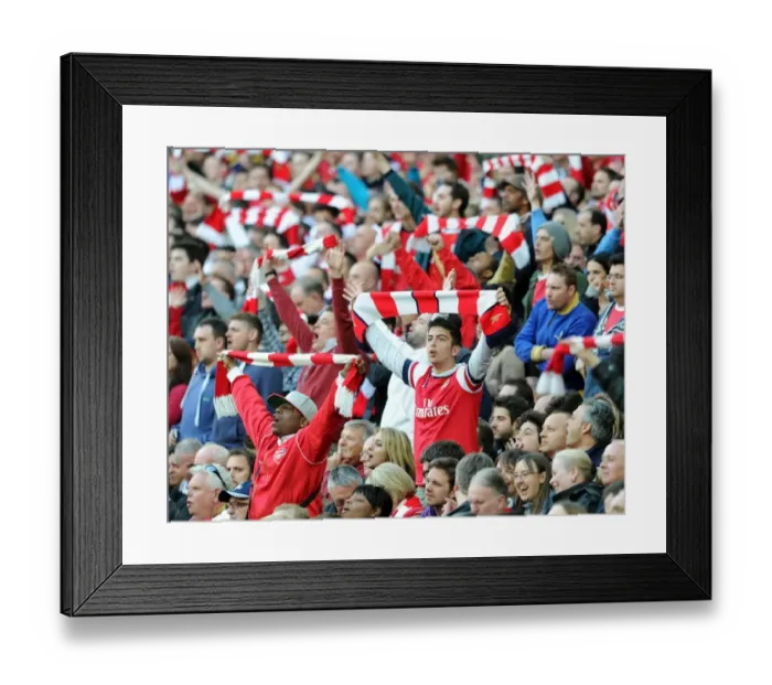 Framed Print : Arsenal Fans at the FA Cup Semi-Final: Arsenal vs. Wigan Athletic (2014)