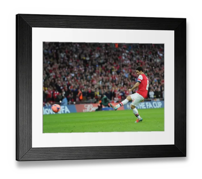 Framed Print : Mikel Arteta Scores the Winning Penalty: Arsenal Advance to FA Cup Final vs. Wigan Athletic