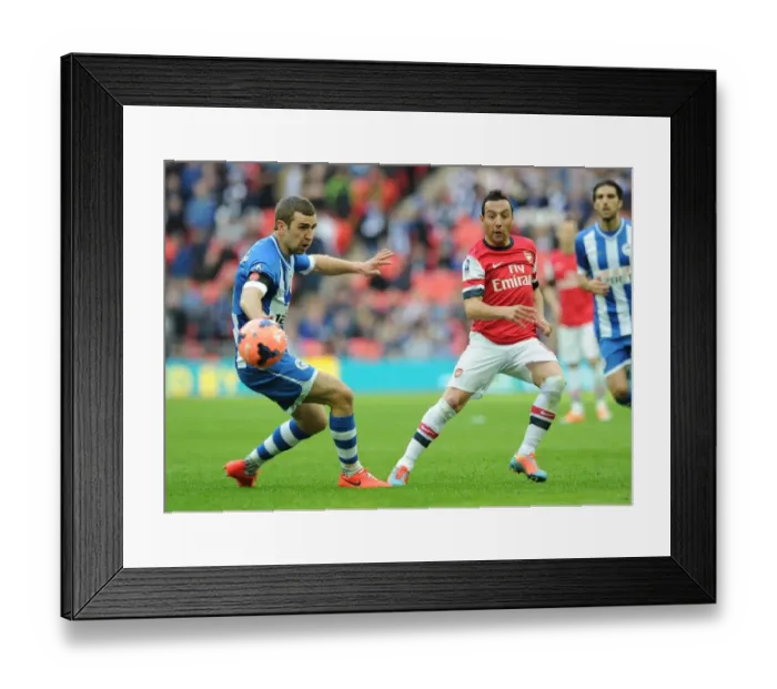 Framed Print : Santi Cazorla vs. James McArthur: Intense Battle in Arsenal's FA Cup Semi-Final Clash with Wigan Athletic Framed Print : Santi Cazorla vs. James McArthur: Intense Battle in Arsenal's FA Cup Semi-Final Clash with Wigan Athletic