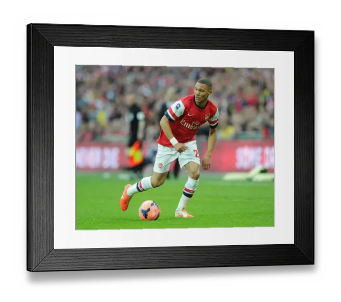 Framed Print : Kieran Gibbs (Arsenal). Arsenal 1: 1 Wigan Athletic. 4: 2 after penalties. FA Cup Semi Final Framed Print : Kieran Gibbs (Arsenal). Arsenal 1: 1 Wigan Athletic. 4: 2 after penalties. FA Cup Semi Final