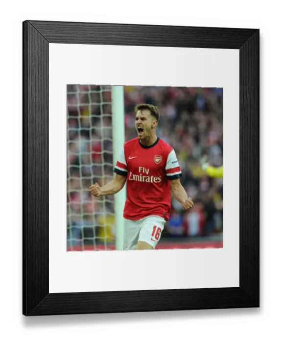 Framed Print : Aaron Ramsey Celebrates Arsenal's Goal: FA Cup Semi-Final vs Wigan Athletic, 2014 Framed Print : Aaron Ramsey Celebrates Arsenal's Goal: FA Cup Semi-Final vs Wigan Athletic, 2014