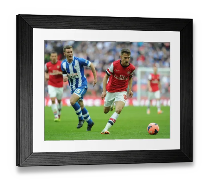 Framed Print : Arsenal's Ramsey Clashes with Wigan's McManaman: FA Cup Semi-Final Battle Framed Print : Arsenal's Ramsey Clashes with Wigan's McManaman: FA Cup Semi-Final Battle