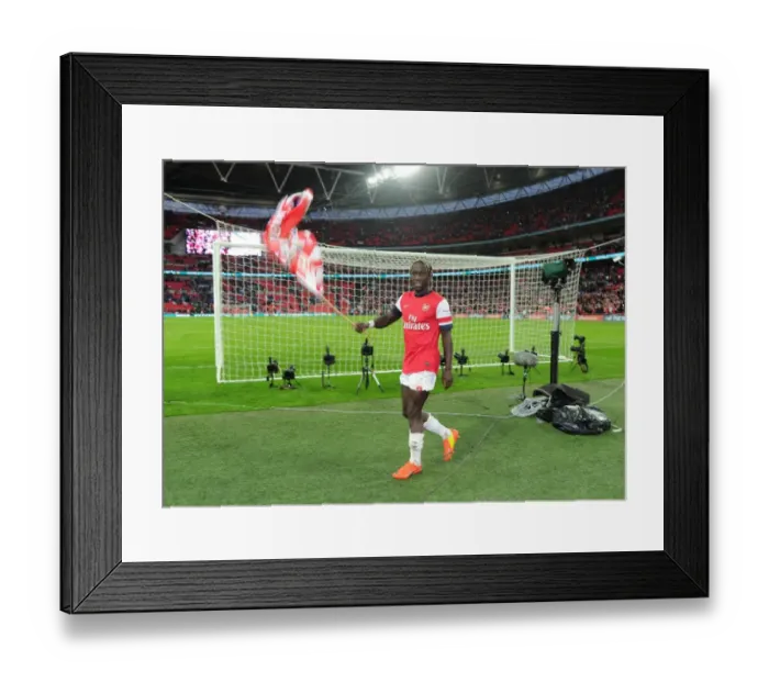 Framed Print : Bacary Sagna (Arsenal) after the match. Arsenal 1: 1 Wigan Athletic. 4: 2 after penalties
