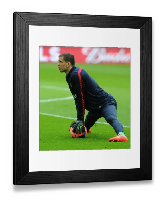 Framed Print : Wojciech Szczesny (Arsenal). Arsenal 1: 1 Wigan Athletic. 4: 2 after penalties. FA Cup Semi Final Framed Print : Wojciech Szczesny (Arsenal). Arsenal 1: 1 Wigan Athletic. 4: 2 after penalties. FA Cup Semi Final