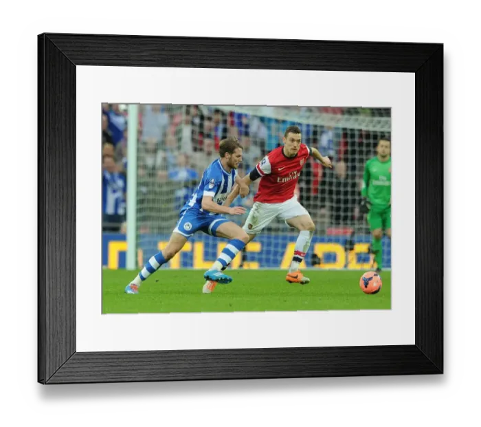 Framed Print : Thomas Vermaelen vs. Nick Powell: A FA Cup Semi-Final Battle at Wembley Stadium