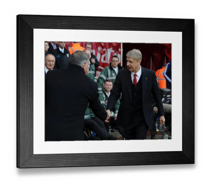Framed Print : Arsene Wenger and Sam Allardyce Pre-Match Handshake: Arsenal vs West Ham United, Premier League 2013 / 14 Framed Print : Arsene Wenger and Sam Allardyce Pre-Match Handshake: Arsenal vs West Ham United, Premier League 2013 / 14