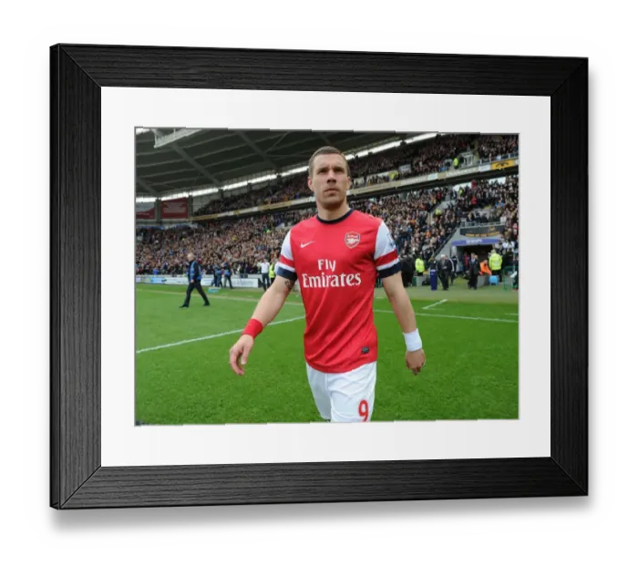 Framed Print : Lukas Podolski's Pre-Match Focus: Readying for Hull City Showdown (April 2014) Framed Print : Lukas Podolski's Pre-Match Focus: Readying for Hull City Showdown (April 2014)